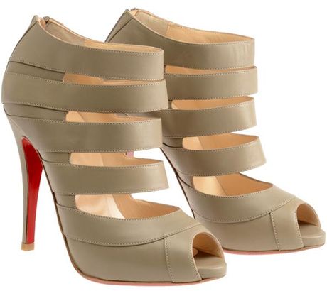 Christian Louboutin Gril Cutout Leather Shoe Boots in Gray (grey) - Lyst