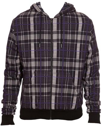  Tartan Printed Cotton Fleece Hoodie 