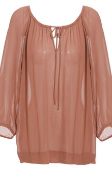 Club Monaco Tilda Crepe Silk Peasant Blouse - Lyst