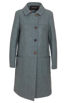 Derek Lam Fleece Wool Coat with Leather Lined Collar - Lyst