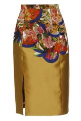 Erdem Clementine Embroidered Silk-blend Pencil Skirt