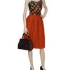 House Of Holland Harris Tweed Pleated Skirt in Orange - Lyst