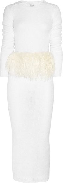 J.W. Anderson Angora and Shearling Maxi Dress - Lyst