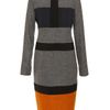Jil Sander Colour Blocked Woolblend Dress in Gray (grey) - Lyst