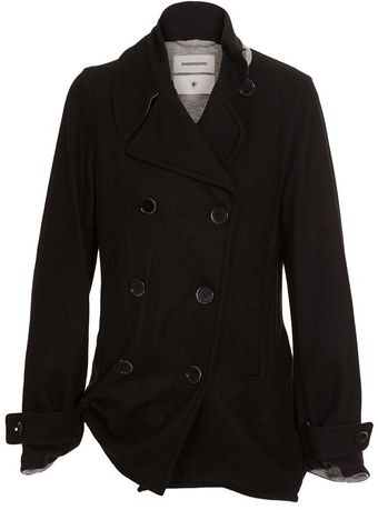  Wool Peacoat with Twisted Lapels 