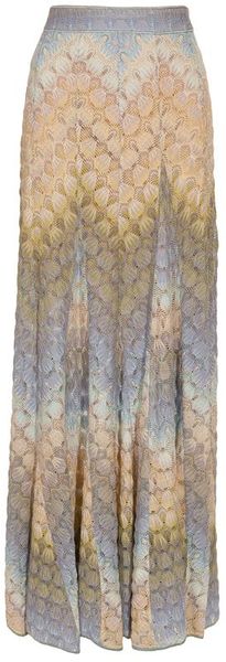  Wool-blend Crochet Knit Maxi-skirt 
