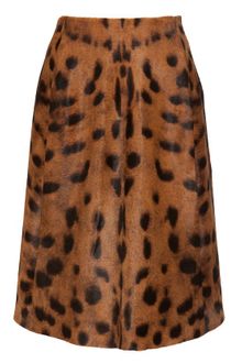 Rochas Hyena Spotted Calf Hair Skirt - Lyst