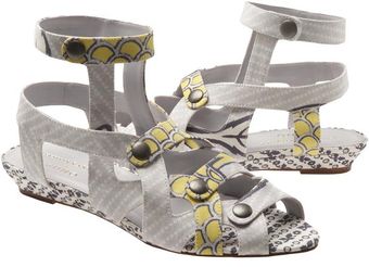  Cotton Gladiator Sandals with Melon Print 