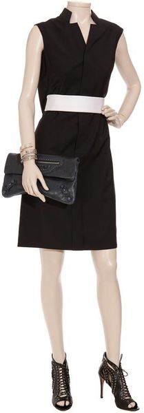  Wool Shirt Dress with Satin Belt 