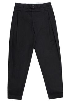 Yves Saint Laurent Double-waisted Cotton Worker Trousers - Lyst