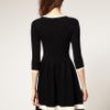 Asos Collection Asos Contrast Fit and Flare Knitted Dress in Black - Lyst