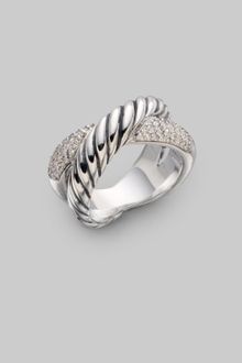 David Yurman Diamond & Sterling Silver Ring - Lyst