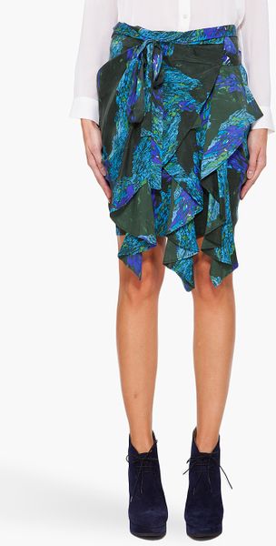 Edun Printed Skirt in Green (olive) - Lyst