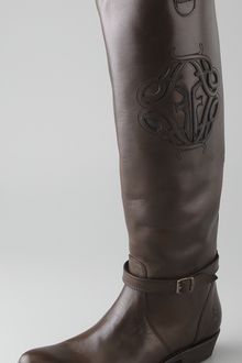 Frye Rider Logo Flat Boots - Lyst