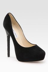Jimmy Choo Crystal-heel Suede Pumps