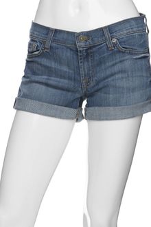7 For All Mankind Roll Cuff Denim Shorts - Lyst