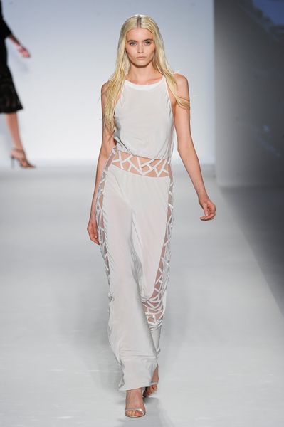 Alberta Ferretti Spring 2012 Silver Strappy Sandal Heels in Silver (white) - Lyst
