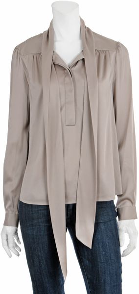 Diane Von Furstenberg Trelodie Silk Tie Blouse - Lyst