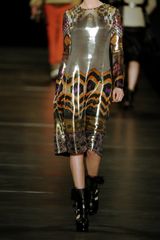 Etro Printed Silk-blend Lamé Dress