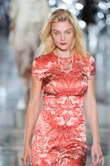 Giles Spring 2012 Red Brocade Print Maxi Evening Dress 