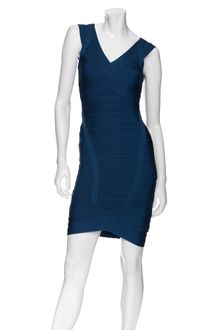 Hervé Léger Thick Strap V-neck Dress - Lyst
