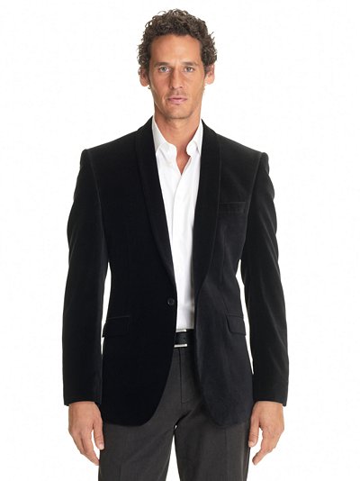 John Lewis Men Velvet Tailored Jacket Black in Black for Men | Lyst