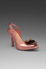 Melissa X Vivienne Westwood Lady Dragon in Pink Glitter/copper Heart