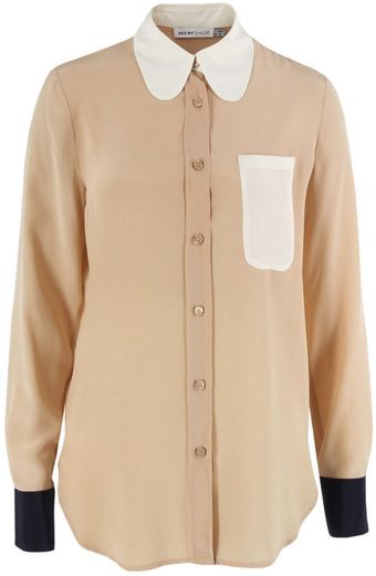 See By Chloé Nude Silk Shirt - Lyst