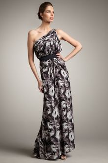 Tadashi Shoji Belted One-shoulder Gown - Lyst