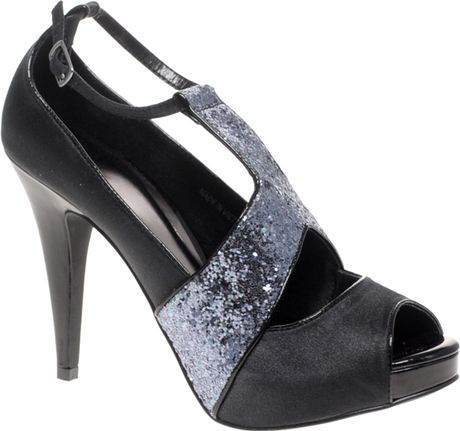 Asos Asos Pogo Peep Toe Platform High Shoe in Blue (blackblue) - Lyst