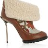 Bally Mame Shearling and Brocade Ankle Boots in Brown - Lyst