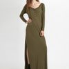 Daftbird Cotton and Modal Sideslit Maxi Dress in Blue (army) - Lyst