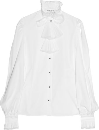 Emilio Pucci Ruffled Cotton-poplin Shirt - Lyst