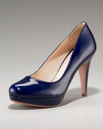 Prada Patent Mid-heel Pump - Lyst