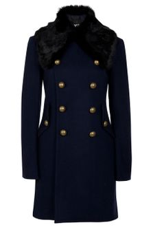 Y-3 Fur Collar Coat - Lyst