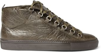 Balenciaga Leather Mid Top Sneakers - Lyst