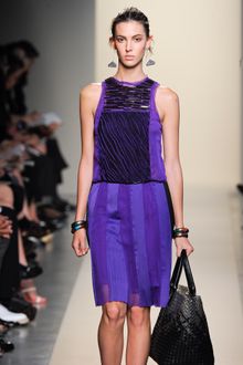 Bottega Veneta Spring 2012 Purple Sleeveless Pleated Dress with Plisse Details - Lyst