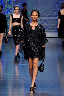 Dolce & Gabbana Spring 2012 Black Round Neck Embellished Mini Dress  - Lyst