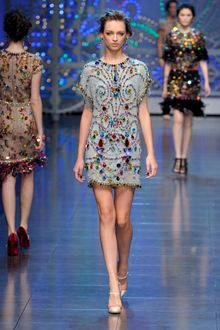 Dolce & Gabbana Spring 2012 Crystal Encrusted Blue Cocktail Dress - Lyst