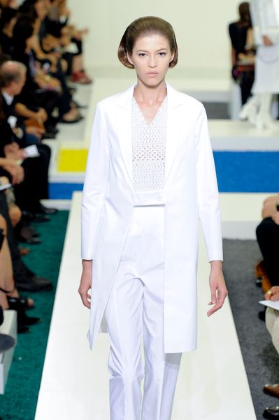 Jil Sander Spring 2012 White SquareToe Pumps  in White - Lyst