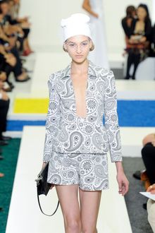 Jil Sander Spring 2012 Paisley Print Tailored Jacket With Deep Neckline - Lyst