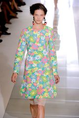 Marni Spring 2012 60's Floral Print A-Line Skirt with Organza Underpinning