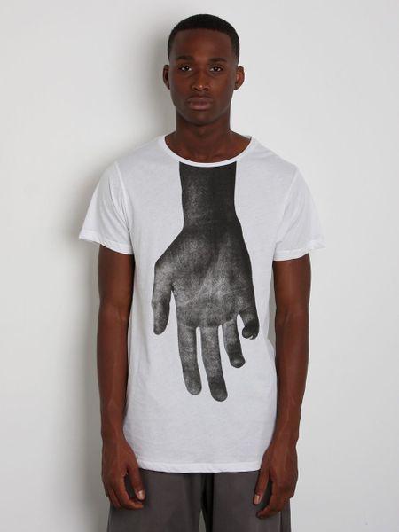 Odeur Mens Hand Print T Shirt in White for Men - Lyst