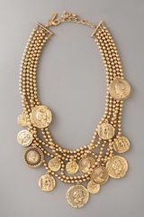 Oscar de la Renta Multi-strand Coin-pendant Necklace