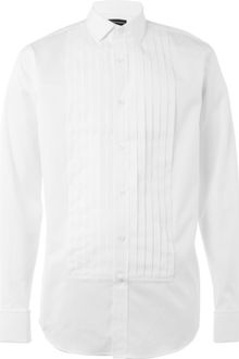 Ralph Lauren Black Label Pleated Bib-front Tuxedo Shirt - Lyst