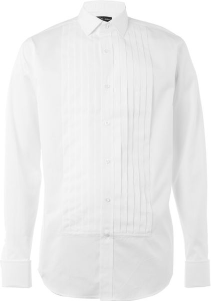 white bib front shirt