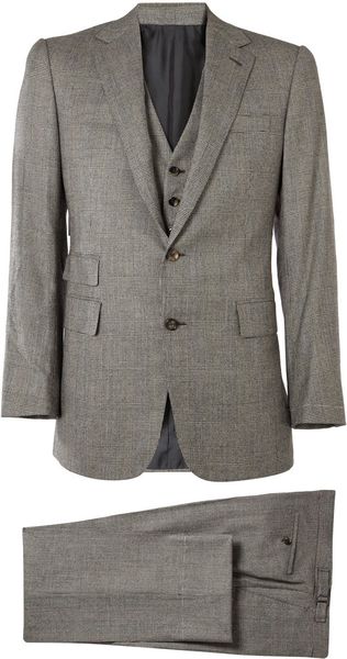 Ralph Lauren Purple Label Three Piece Wool-blend Plaid Suit - Lyst