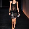 Roberto Cavalli Spring 2012 Sheer Black Lace & Sequin Cocktail Dress With Multi Print Detail in Black - Lyst
