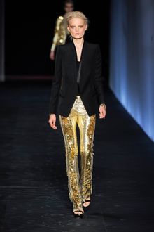 Roberto Cavalli Spring 2012 Metallic Embossed Python Pants With Sequin Details - Lyst