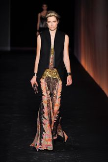 Roberto Cavalli Spring 2012 Sleeveless Jacket In Black With Silver Lapels - Lyst